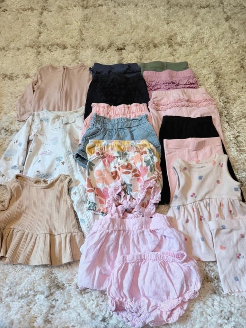 Kids Pink Floral & Solid Bottoms Multi-Pack